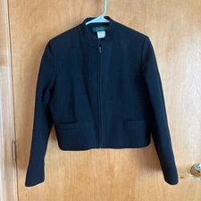 Harve Benard by Benard Holtzman Black Wool Blend Jacket Size 10 Cropped Blazer