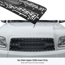 For 2003-2006 Toyota Tundra Main Upper Stainless Steel Black Grille Insert