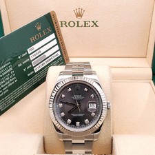 Rolex Datejust II 41mm Diamond Rhodium White Gold Fluted Steel Box Papers 4