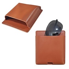 2 pcs Remote Control Holder, Wall Mounted Self-adhesive Leather Hanging Pouch...