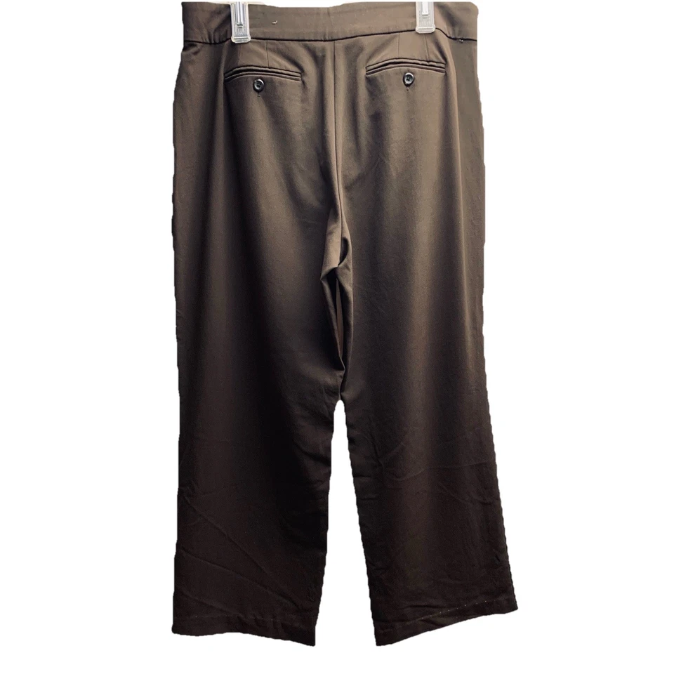JM Collection Women's Brown Stretch Dress Pants Size 14 Flaw READ  Inseam 27.5 - Image 2 of 4