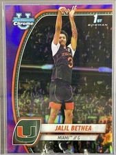 2024-25 Bowman University Chrome #28 Jalil Bethea Purple Lava Refractor Miami