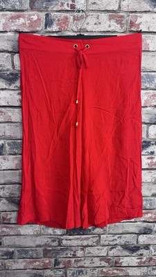 Marks & Spencer Women s Red Cropped Wide Leg Trousers Size 14