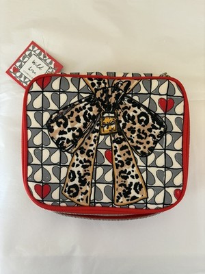 NWT Brighton Wild Love Traveling Jewelry Case Cosmetic Makeup Bag Zipper Red
