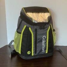Coleman Cold Cooler Backpack Soft 18 Can Insulated Gray Neon Yellow Ice Chest