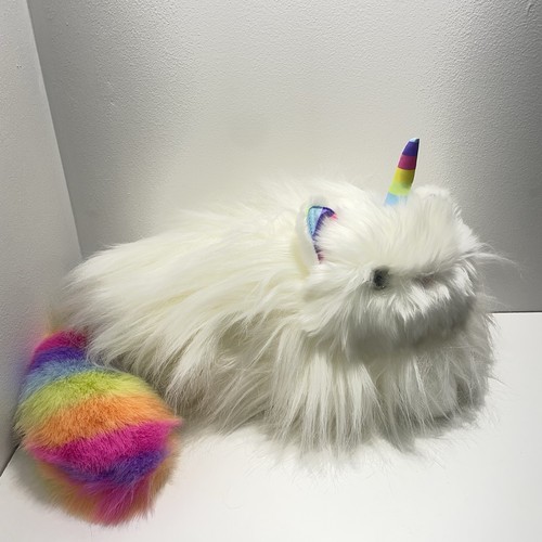 Douglas Ziggy Caticorn weiße Katze Einhorn Plüschtier Regenbogenschwanz Stofftier EUC - Bild 3 von 12
