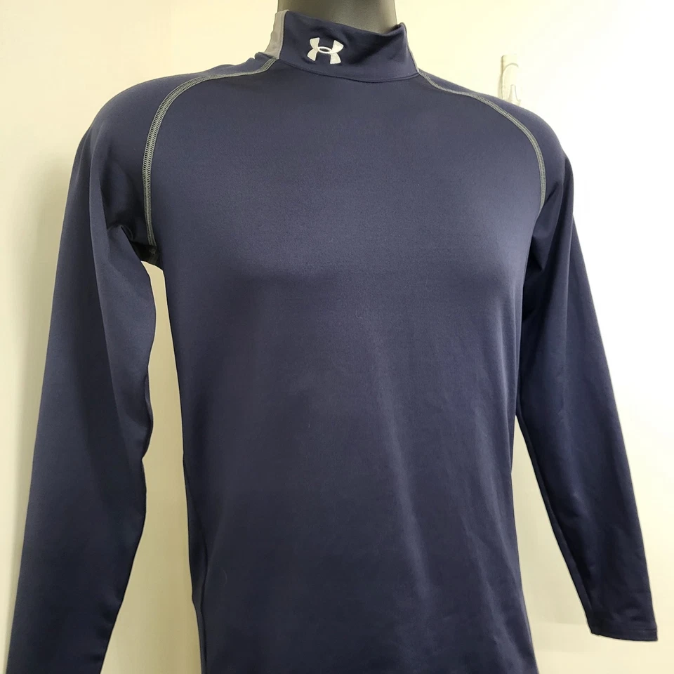 Under Armour Compression Shirt Men’s Size Small Blue Cold Gear Long Sleeve ..... - Image 3 of 4