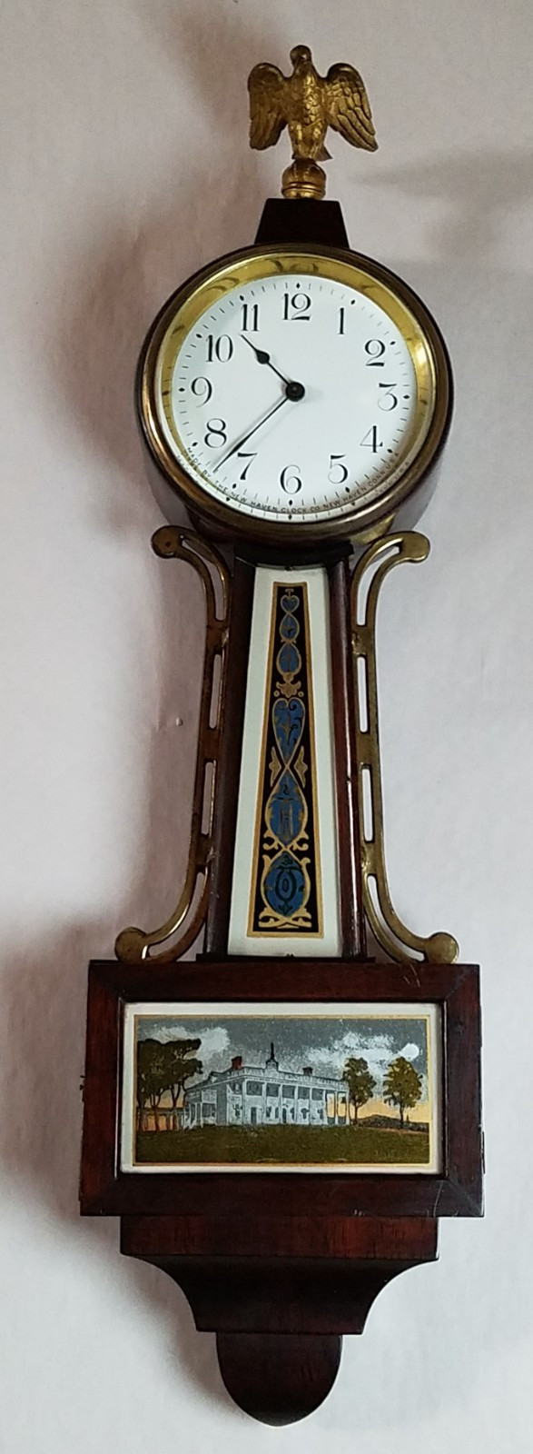 Antique New Haven Banjo Wall Clock 8-Day Timepiece Quality Mechanical Wind-up