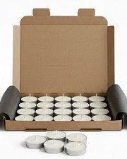 Handmade in UK Soy Tealight Candles Unscented Vegan Wax 3-4h Burn Eco Friendly