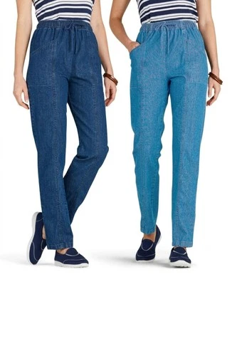 Elasticated Waist Pull On Jeans (Pack of 2