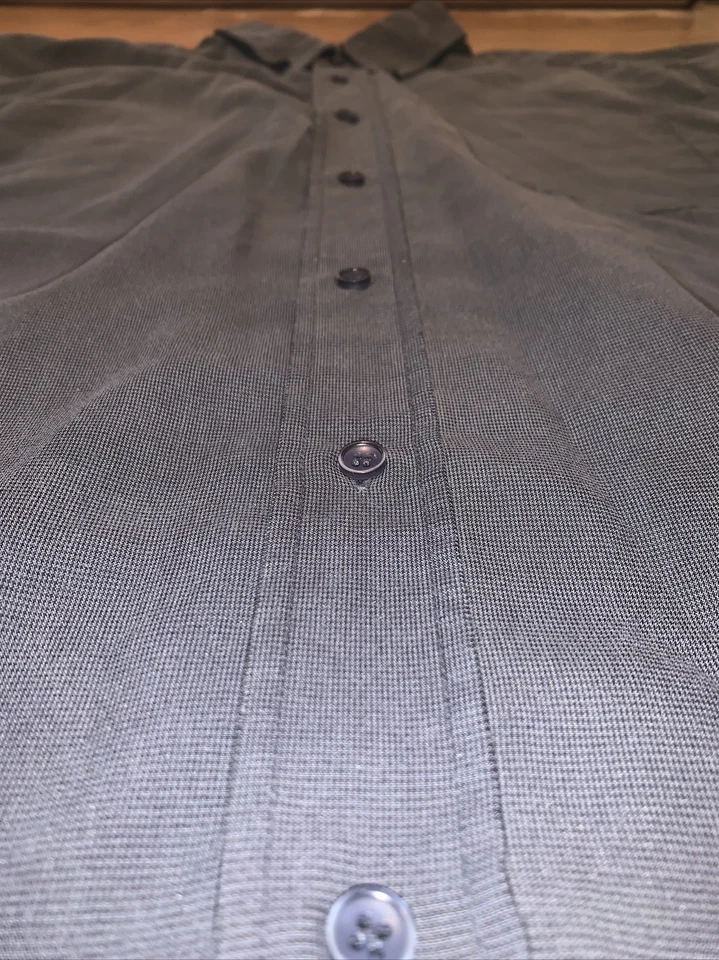 Tri-Mountain мужской воротник на пуговицах длинным рукавом платье рубашка серый большой - Изображение 4 из 4