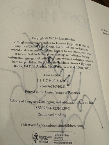 Rick Riordan *SIGNED* The Lost Hero - Percy Jackson - Hardback - Disney - - Picture 10 of 10