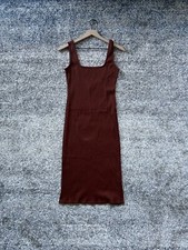 Lovers  Friends Reolve Fleur Ribbed Brown Midi Dress Medium