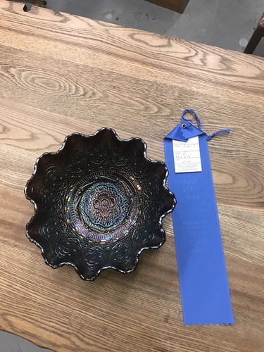 Rare Fenton Carnival Glass Marked Ruffled Bowl Iowa State Fair 1ST Place - Picture 11 of 12