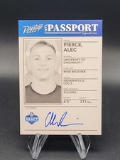 2022 Prestige Alec Pierce NFL Passport Signatures RC Colts On-Card Auto NPS-AP