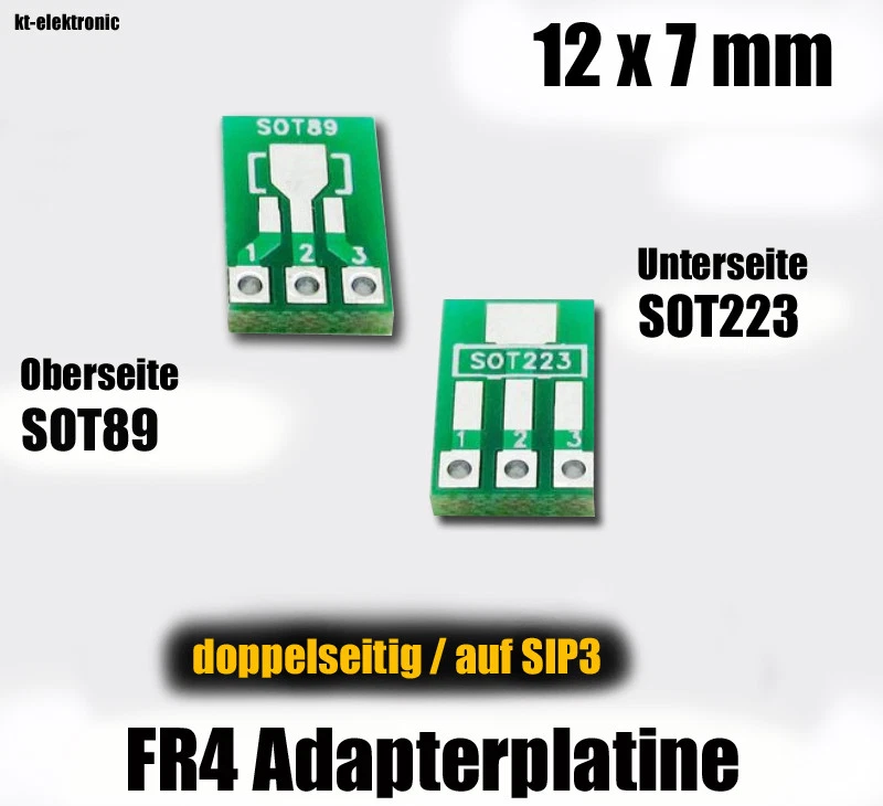 KT-ELEKTRONIC 20 Stück SOT223 SOT89 Adapterplatine