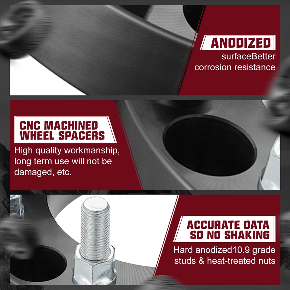 4pcs 1" 5x100 to 5x114.3 Wheel Adapter M12x1.5 For 1985-1998 Pontiac Grand Am - Image 2 of 4