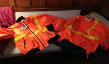 2-PC REFLECTIVE UNIFORM WORK JACKET  COAT 2XL NWT   FREE SHIPPING