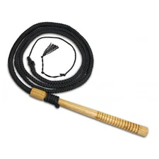 BULL WHIP 6 ft Professional Braided Nylon with Natural Wooden Handle