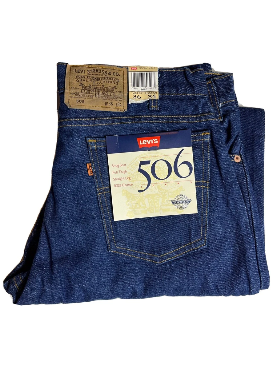 Dead Stock Vintage Levis 506 Orange Tab Jeans 36x34 Straight Leg 90s