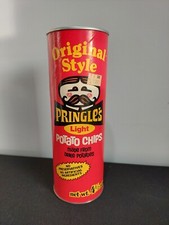 Original Style Pringles Light Potato Chips Can 4.5 oz - No Lid - Red Vintage