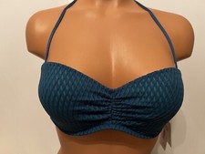 NWT Shade  Shore Lightly Lined Halter Neck UW Bikini Top Deep Aqua Size 34B