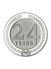 PinMart's 24 Years of Service Award Employee Recognition Gift Lapel Pin - White