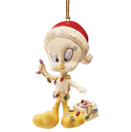 Lenox Tweety All Tangled Up In Lights Ornament Figurine Angry Bird Christmas NEW