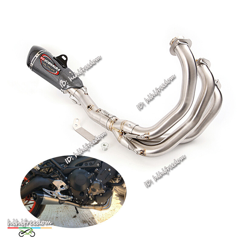 パーツ Full exhaust Yamaha mt09/xsr900 2 pipes Slip On For Yamaha MT-09 XSR900 FZ09 Full Exhaust System Header