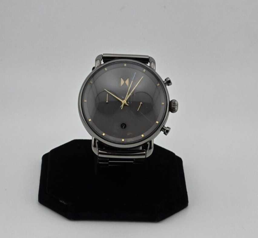 MVMT Mens Chronograph Stainless Steel Watch 28000289-D Black Dial Silver Case