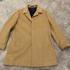 Men’s Massimo Dutti Camel Brown Wool Cashmere Blend Coat Size M/l