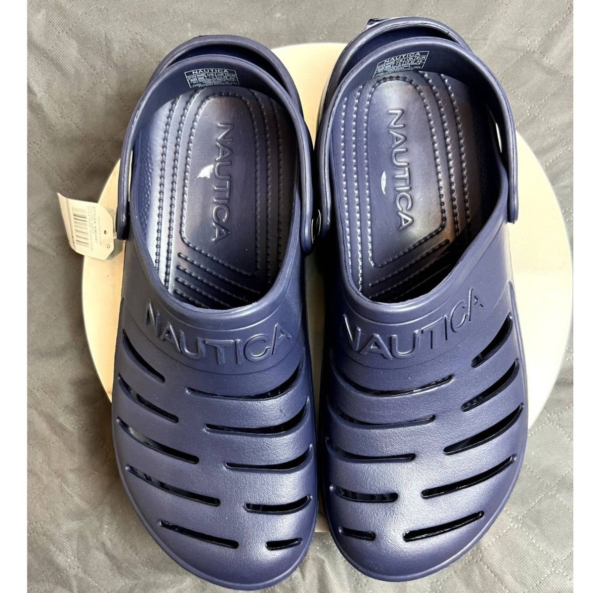 NAUTICA River Edge CROCS Clog Slides Shoes Men’s SIZE 9 Navy BLUE ? Nautica Blue Camo Mens 10 River Edge Slip On Rubber  main image 3