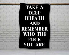 Motivational Home Gym Flag - Fitness Wall Art Garage Gym Decor