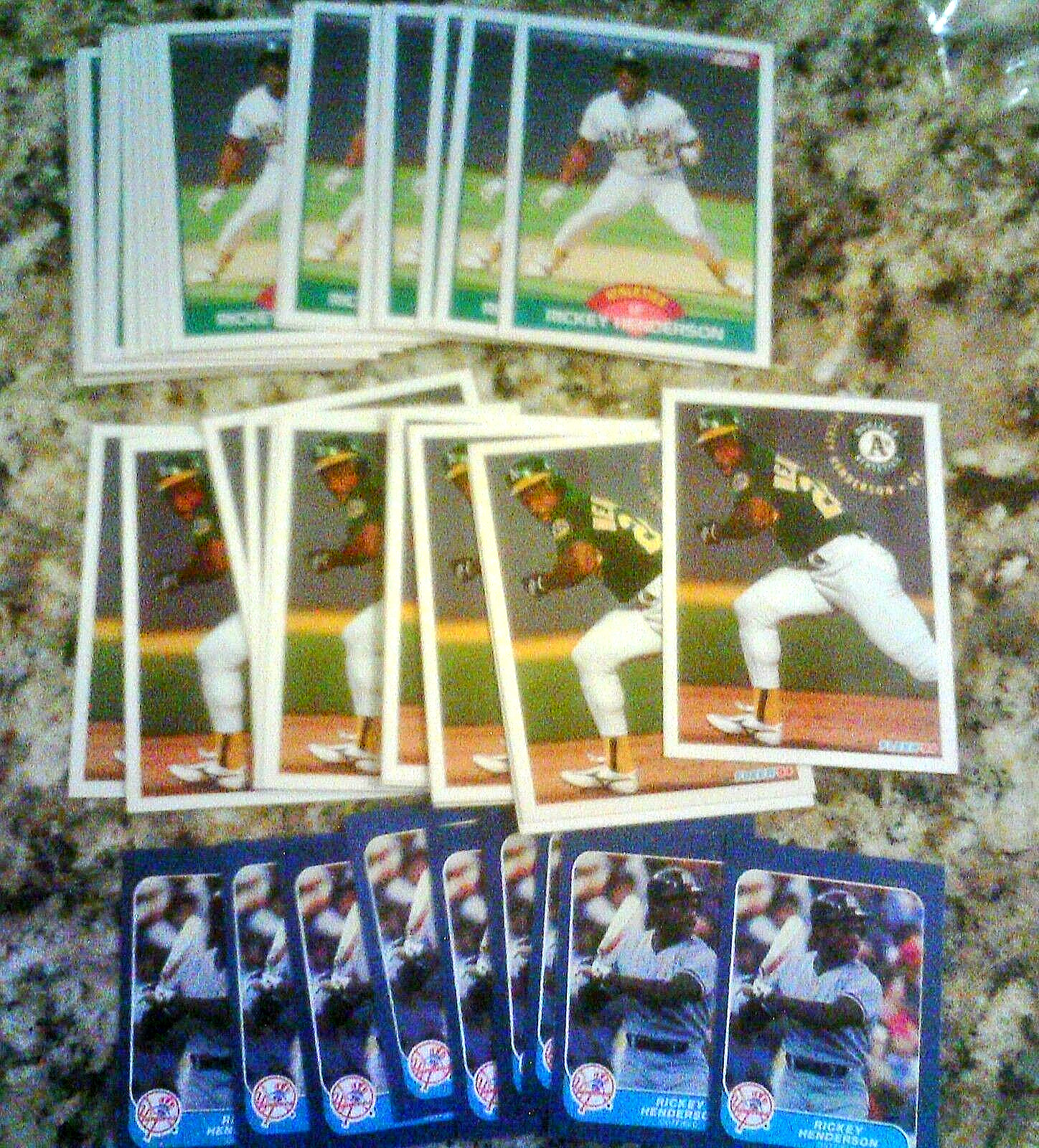 RICKEY HENDERSON 1986 MINI 10 + 1994 FLEER UPDATE 18CT+ 23 1989 SCORE TRADED