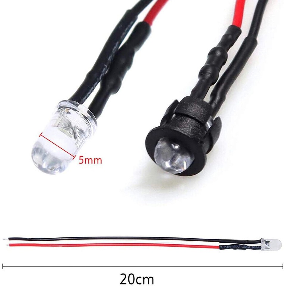 Single Led Price 10PCS 5mm LED Prewired Light Emitting Diode LED Single Colour RGB DC 5V ...