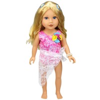 Trendy Swimwear Swimsuit W/corsage +scarf For 18'' American Girl Clothing Trendy Swimwear Swimsuit W/corsage +scarf For 18'' American Girl Clothing