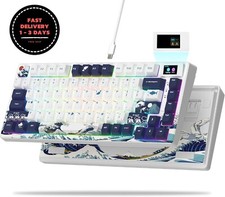 Teclado mec nico para juegos con pantalla multimedia a color, con cable