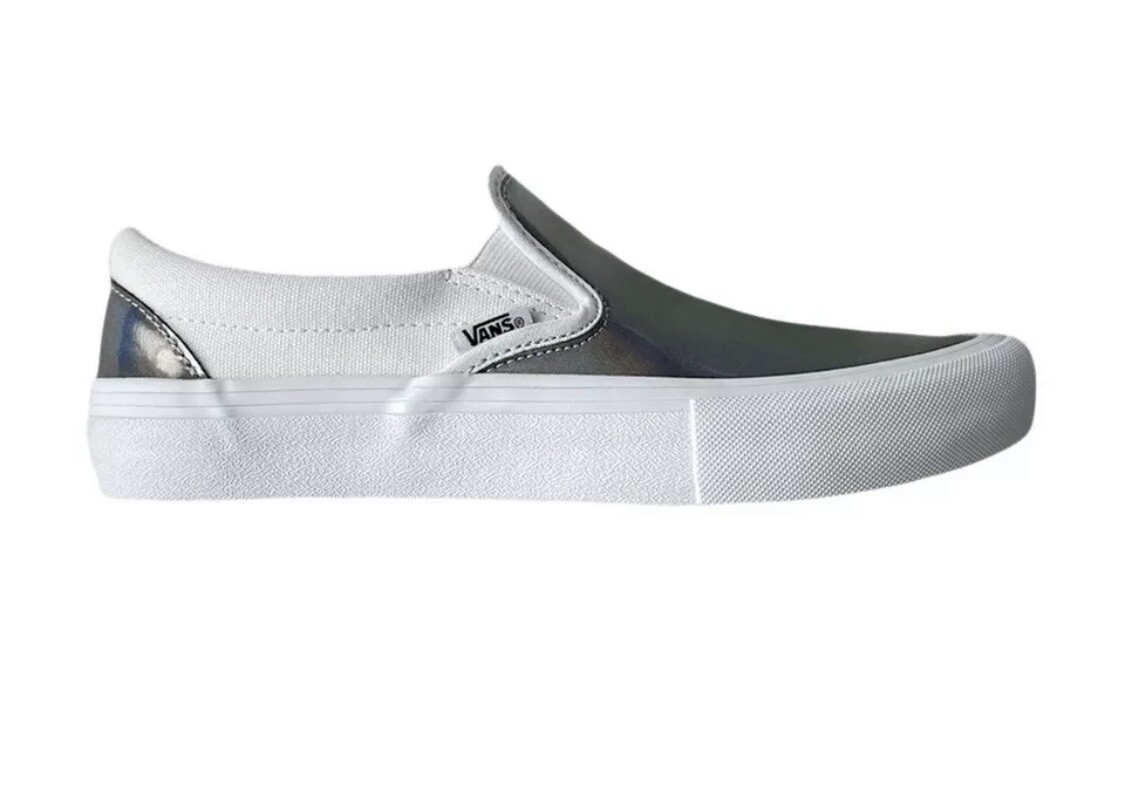 NWT Vans Slip On Pro Iridescent Silver Sneakers Size 6.5  display picture 3
