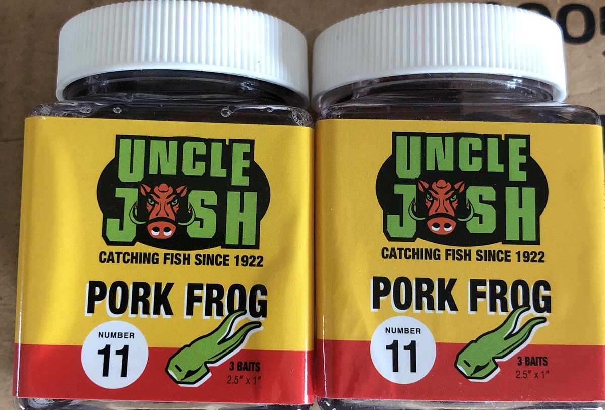 2 Jars Uncle Josh # 11 Pork Frog 11W 2.5in CRBR fishing Lure S50