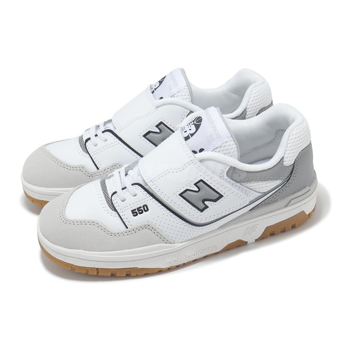 ニューバランス NB PHB550PB kids キッズ 白グレー 未使用 New Balance 550 NB White Grey Gum Kids Preschool Casual