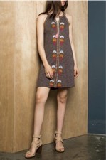 THML Sleeveless Boho Embroidered Dress Size M