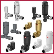 Thermostatic Radiator Valves TRV Heated Towel Rail Angled Corner Straight Valve