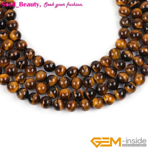 Round Natural Yellow Tiger's Eye Gemstone Beads For Jewelry Making Strand 15" - 第 41/63 張圖片