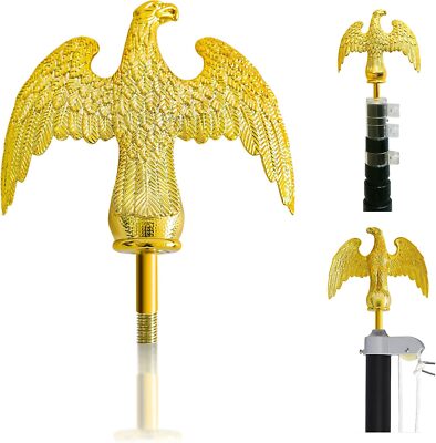 Flagpole Eagle Topper Gold Finial Ornament for 20/25/30Ft Telescopic Sectional