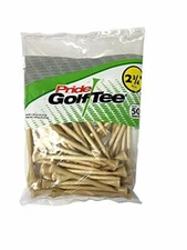 Pride Golf Tee - 2-3/4-Inch Deluxe Tee - 50 Count Bag (Natural)