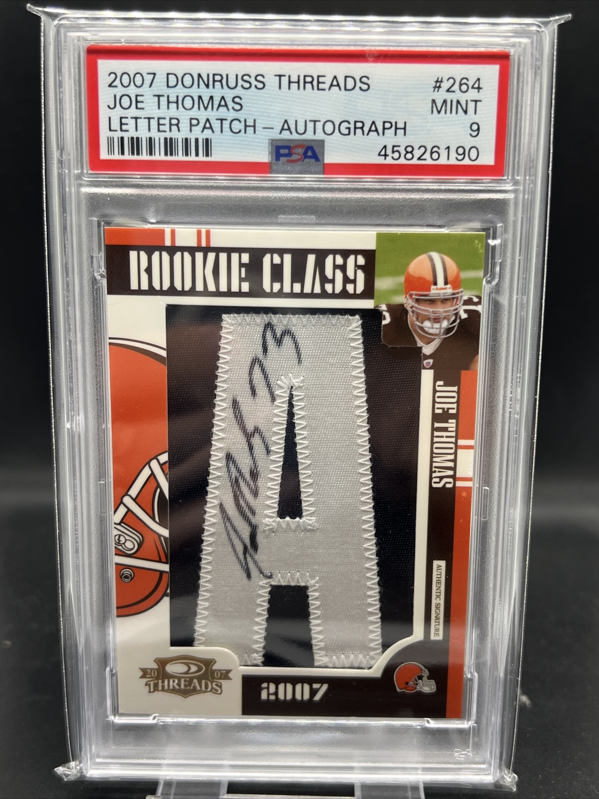Joe Thomas Donruss Threads #264 Letter Patch-Autograph