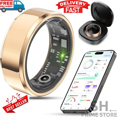R02 Smart Ring Health Tracker, IP65 Waterproof Monitor for Heart Rate & Fitness