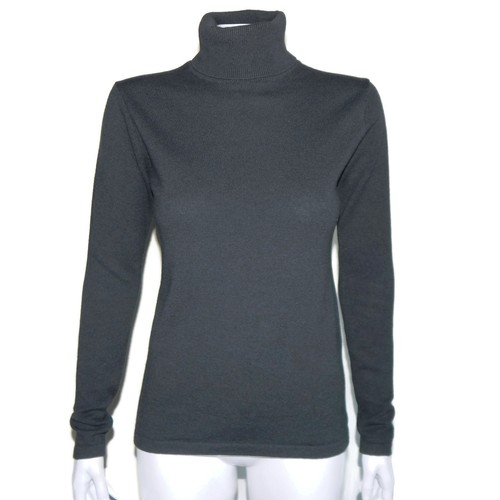 CASHMERE Sleek Gray Turtleneck Sweater 
