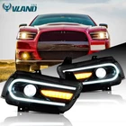 For 2011-2014 Dodge Charger Headlights Xenon HID Projector Lamps Sequential Turn