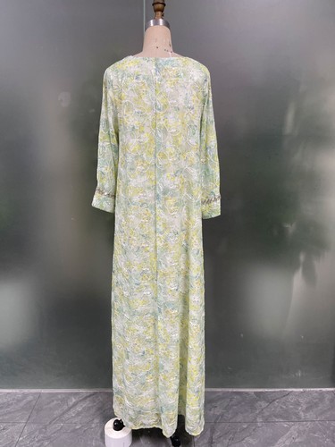Maxi Vestido Largo Abaya Mujeres Musulmanas Bata Bordada Caftán Elegante Dubai Islámico - Imagen 10 de 11